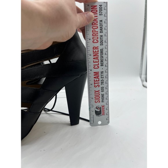 9 BCBGeneration PL-Giles Caged Lace Black Ankle Boot Sandal 4” Heel Open Toe - Picture 7 of 10